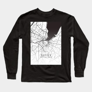 Geneva Switzerland City Map Long Sleeve T-Shirt